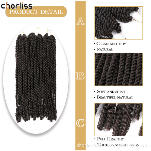 New Style18''14'' Bug Ombre dreadlocks Senegal Twist Spring Curly End Afro Synthetic Crochet Braiding Hair For Black Women Daily